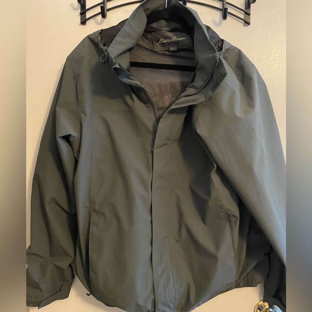 Eddie Bauer Gray Raincoat Lightweight Weather-Resistant